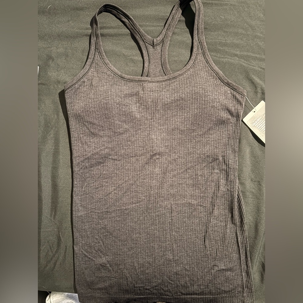 Lulu Charcoal Ribbed Tank Top